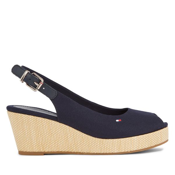Tommy Hilfiger Espadrile Tommy Hilfiger Iconic Elba Sling Back Wedge FW0FW04788 Space Blue DW6