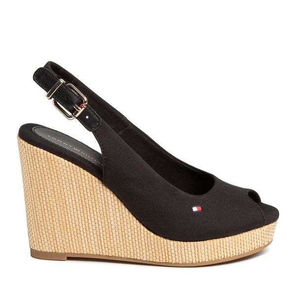 Tommy Hilfiger Espadrile Tommy Hilfiger Iconic Elena Sling Back Wedge FW0FW04789 Black BDS