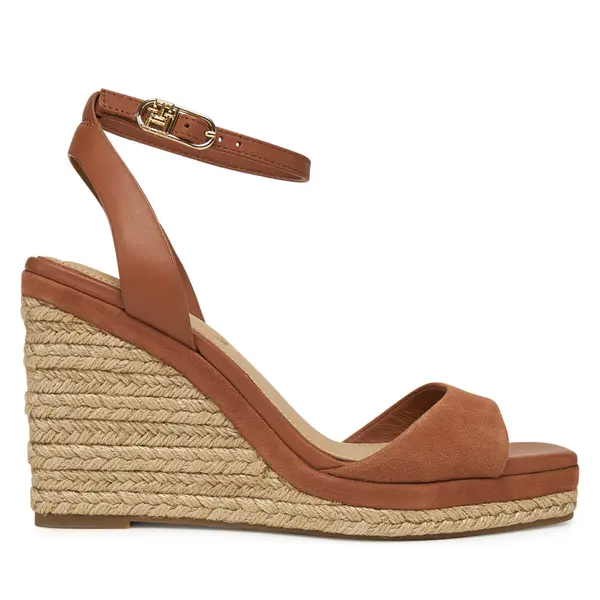 Tommy Hilfiger Espadrile Tommy Hilfiger Leather & Suede High Wedge Espad FW0FW08803 Smeđa