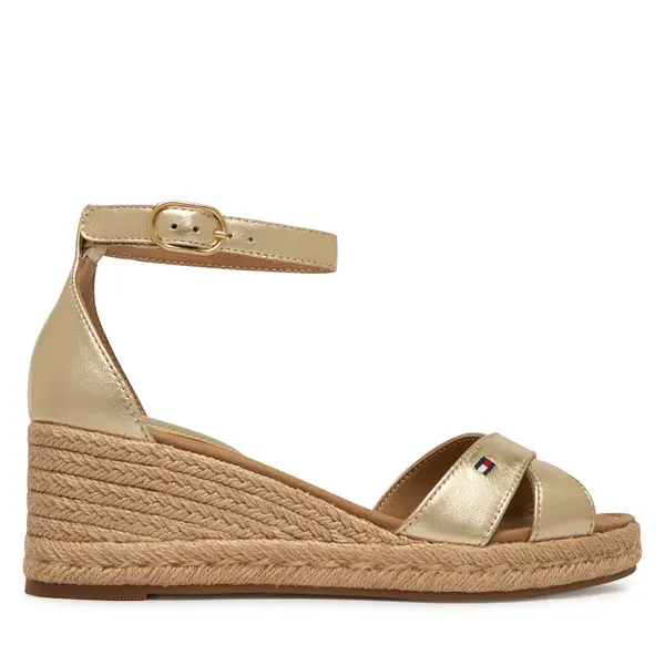 Tommy Hilfiger Espadrile Tommy Hilfiger Metalic Crossover Strap FW0FW09333 Zlatna