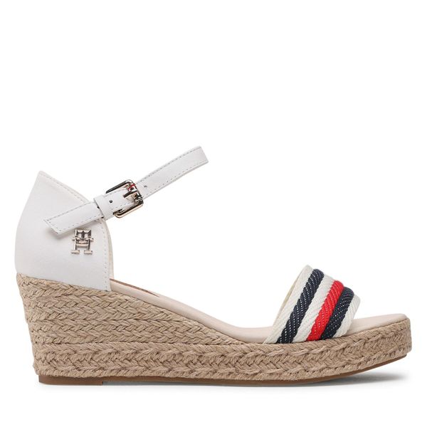 Tommy Hilfiger Espadrile Tommy Hilfiger Mid Wedge Corporate FW0FW07078 Ecru YBL