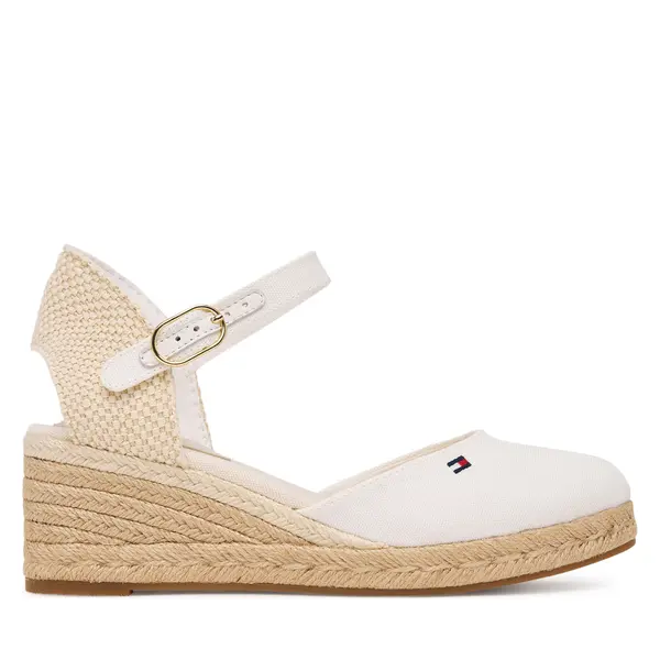 Tommy Hilfiger Espadrile Tommy Hilfiger Mid Wedge Espad Closed Toe FW0FW09233 Écru