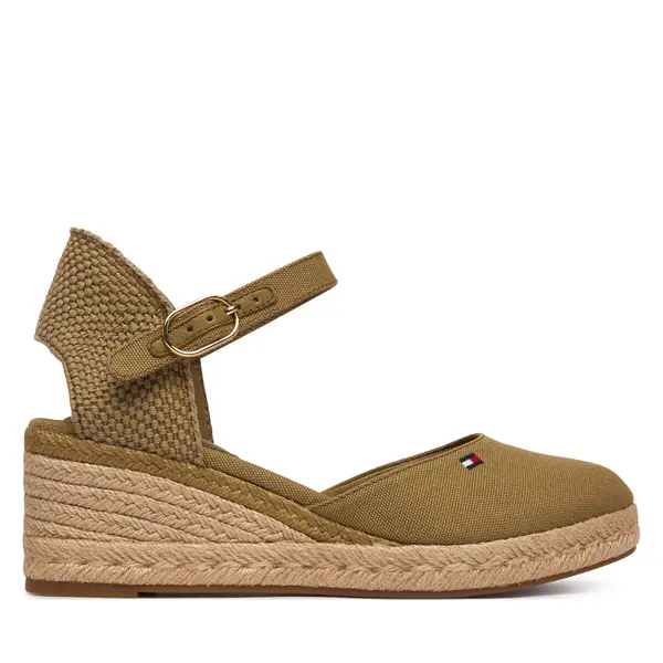 Tommy Hilfiger Espadrile Tommy Hilfiger Mid Wedge Espad Closed Toe FW0FW09233 Smeđa