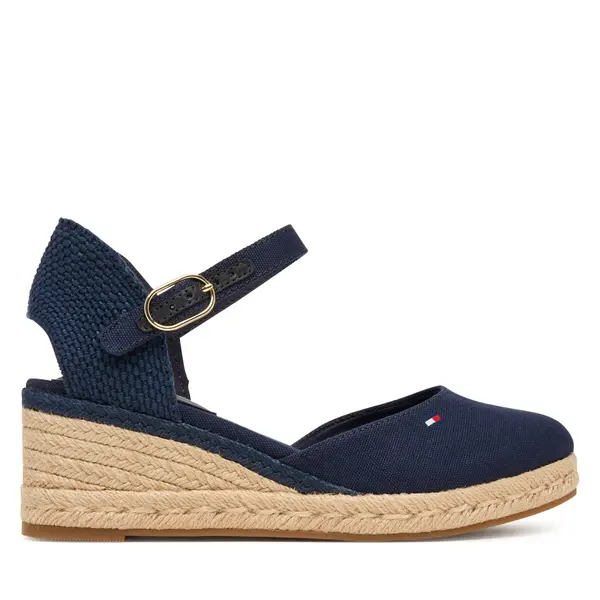 Tommy Hilfiger Espadrile Tommy Hilfiger Mid Wedge Espad Closed Toe FW0FW09233 Tamnoplava