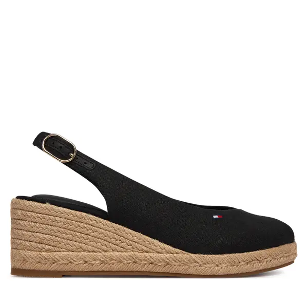 Tommy Hilfiger Espadrile Tommy Hilfiger Mid Wedge Espad Slingback FW0FW09228 Crna