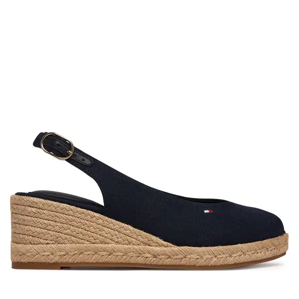 Tommy Hilfiger Espadrile Tommy Hilfiger Mid Wedge Espad Slingback FW0FW09228 Tamnoplava