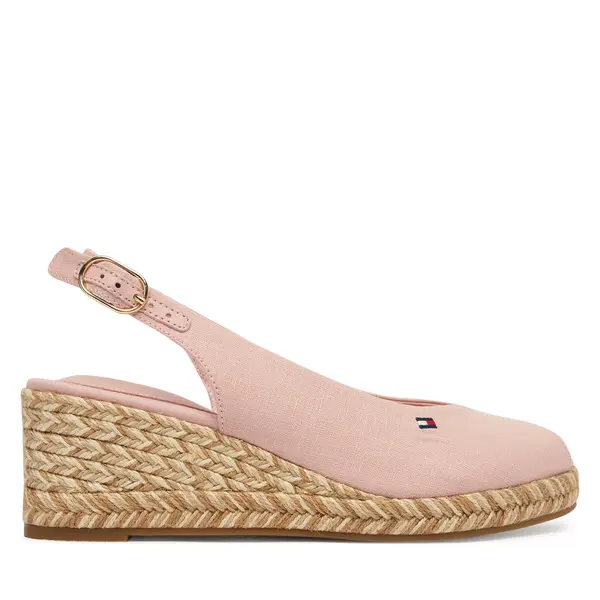 Tommy Hilfiger Espadrile Tommy Hilfiger Mid Wedge Espad Slingback Speck FW0FW09472 Ružičasta
