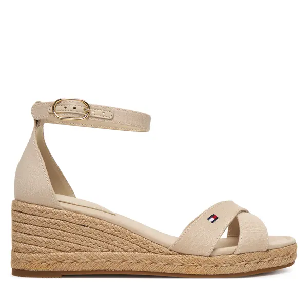 Tommy Hilfiger Espadrile Tommy Hilfiger Mid Wedge Espad X Cross FW0FW09332 Bež