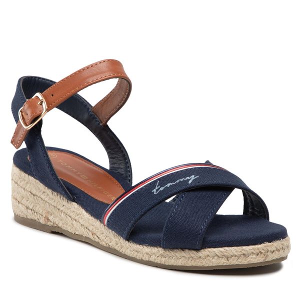 Tommy Hilfiger Espadrile Tommy Hilfiger Rope Wedge Sandal T3A7-32187-0547 Tamnoplava