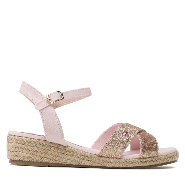Tommy Hilfiger Espadrile Tommy Hilfiger Rope Wedge Sandal T3A7-32775-1596 S Powder Pink 363