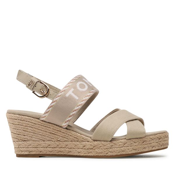 Tommy Hilfiger Espadrile Tommy Hilfiger Seasonal Webbing Mid Wedge FW0FW07091 Sandalwood RBT