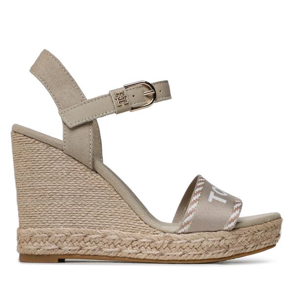 Tommy Hilfiger Espadrile Tommy Hilfiger Seasonal Webbing Wedge FW0FW07088 Sandalwood RBT