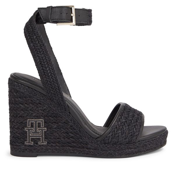 Tommy Hilfiger Espadrile Tommy Hilfiger Th Rope High Wedge Sandal FW0FW07926 Black BDS