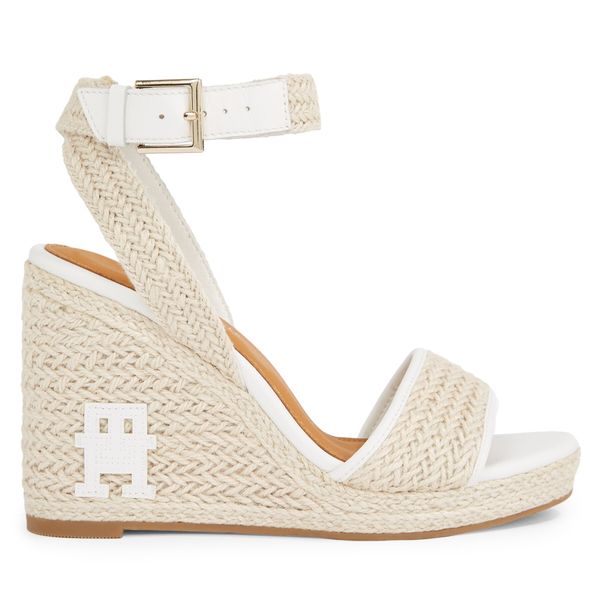 Tommy Hilfiger Espadrile Tommy Hilfiger Th Rope High Wedge Sandal FW0FW07926 Écru