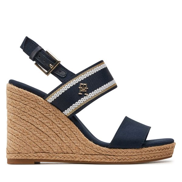 Tommy Hilfiger Espadrile Tommy Hilfiger Webbing High Wedge Sandal FW0FW08045 Tamnoplava
