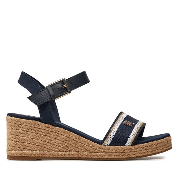 Tommy Hilfiger Espadrile Tommy Hilfiger Webbing Wedge Sandal FW0FW08044 Tamnoplava
