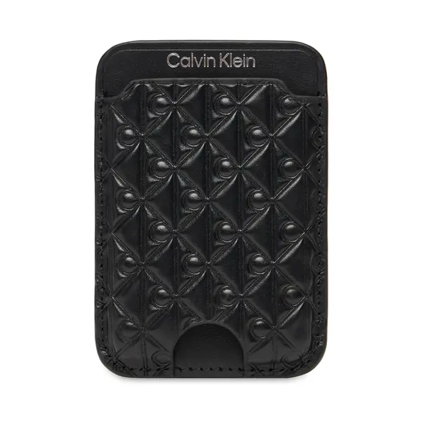 Calvin Klein Etui za kreditne kartice Calvin Klein Aop Leather Magnetic Card Case LV04F1100G Crna