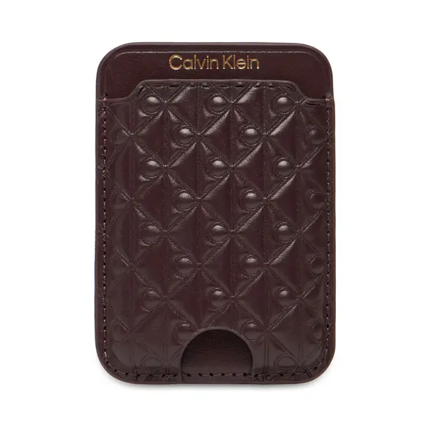 Calvin Klein Etui za kreditne kartice Calvin Klein Aop Leather Magnetic Card Case LV04F1100G Tamnocrvena