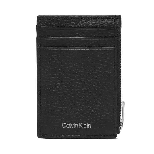 Calvin Klein Etui za kreditne kartice Calvin Klein Foil Emboss N/S Zip Card Case LV04D1244G Crna