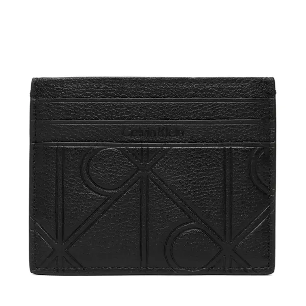 Calvin Klein Etui za kreditne kartice Calvin Klein Xl Emblem Aop Emboss Card Case LV04D1174G Crna