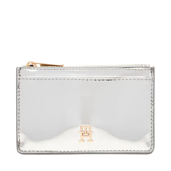 Tommy Hilfiger Etui za kreditne kartice Tommy Hilfiger Long Cc Holder Met AW0AW18038 Srebrna