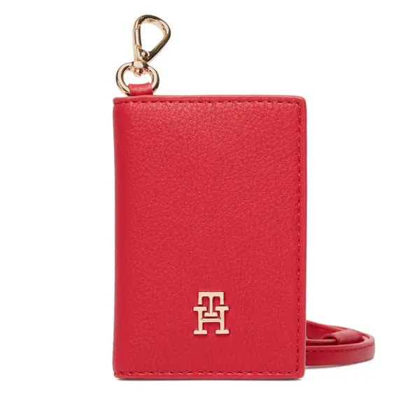 Tommy Hilfiger Etui za kreditne kartice Tommy Hilfiger Th Icon Cc Holder W/Strap AW0AW18480 Crvena