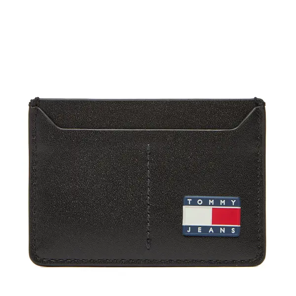 Tommy Jeans Etui za kreditne kartice Tommy Jeans Tjm Heritage Leather Cc Holder AM0AM13410 Crna