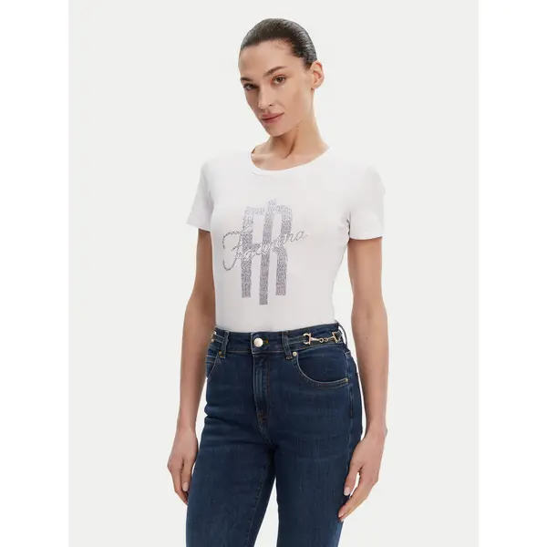 Fracomina Fracomina T-shirt FP25ST3002J449N5 Bijela Slim Fit