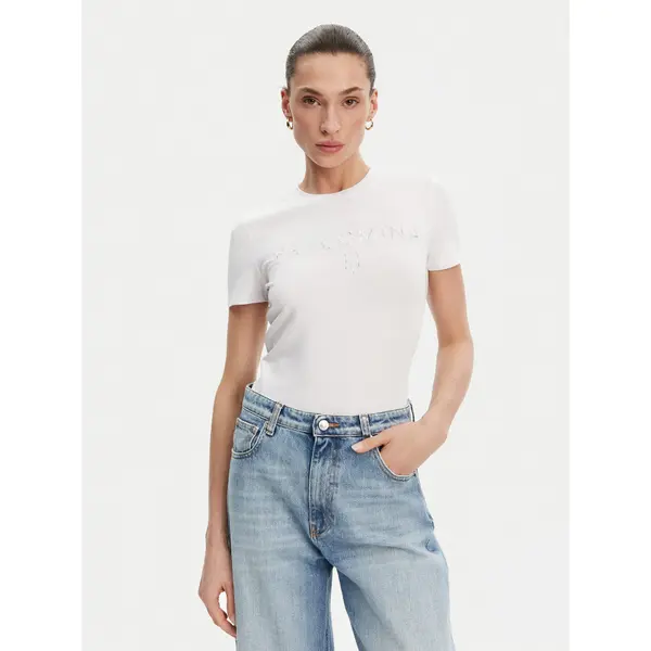 Fracomina Fracomina T-shirt FP25ST3011J449N5 Bijela Slim Fit