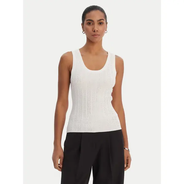 Fracomina Fracomina Top FR26ST4005K524R9 Écru Slim Fit
