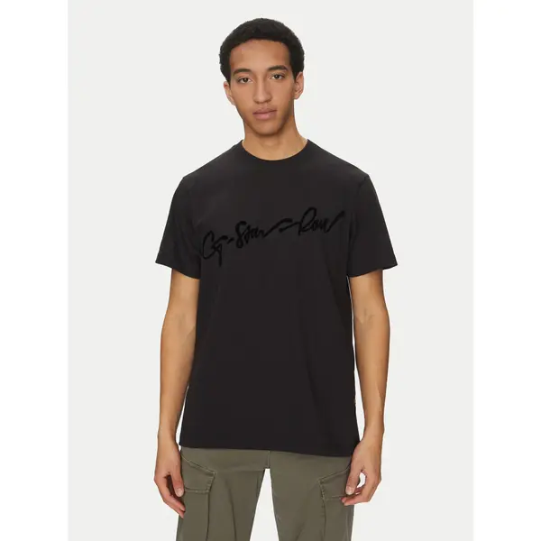 G-Star Raw G-Star Raw T-shirt Floock G-Script D25148-C784 Crna Regular Fit