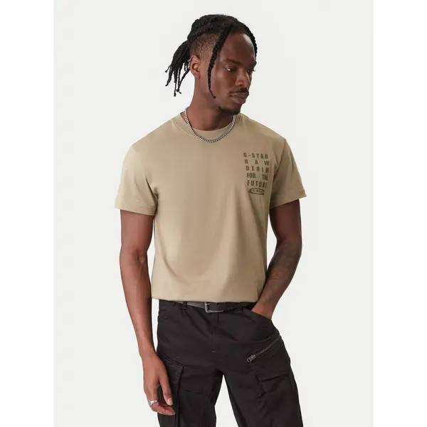G-Star Raw G-Star Raw T-shirt Text Chest D25968-C506 6057 Zelena Regular Fit