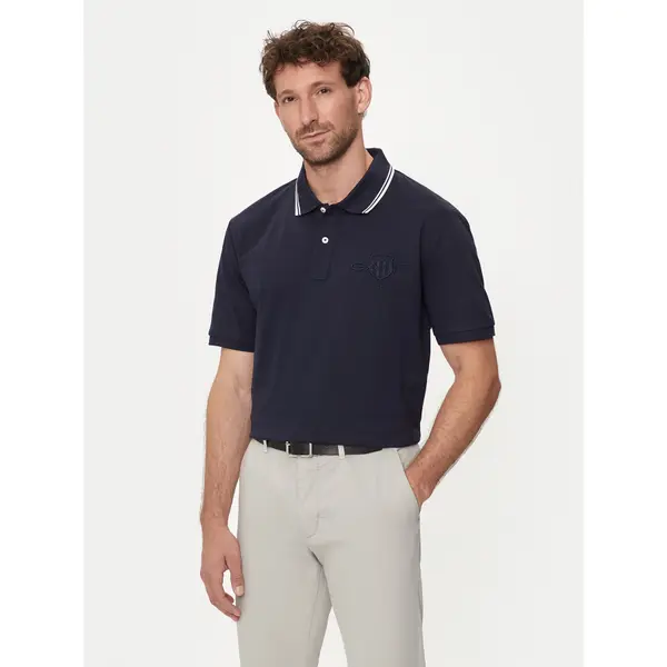 Gant Gant Polo Contrast 2013039 Tamnoplava Regular Fit