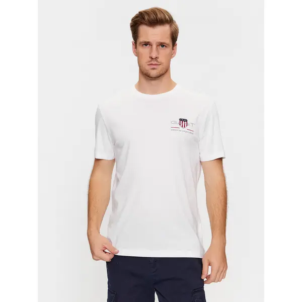 Gant Gant T-shirt Reg Archive Shield Emb Ss 2067004 Bijela Regular Fit