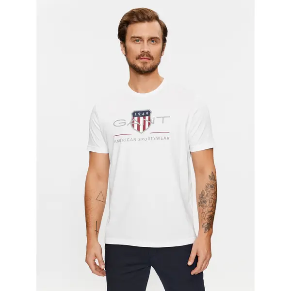 Gant Gant T-shirt Reg Archive Shield Ss 2003199 Bijela Regular Fit