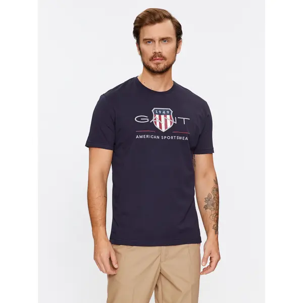 Gant Gant T-shirt Reg Archive Shield Ss 2003199 Tamnoplava Regular Fit