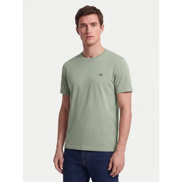 Gant Gant T-shirt Shield 2003184 Svijetlo zelena Regular Fit