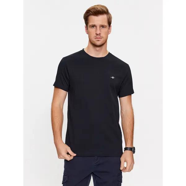 Gant Gant T-shirt Shield 2003185 Crna Slim Fit