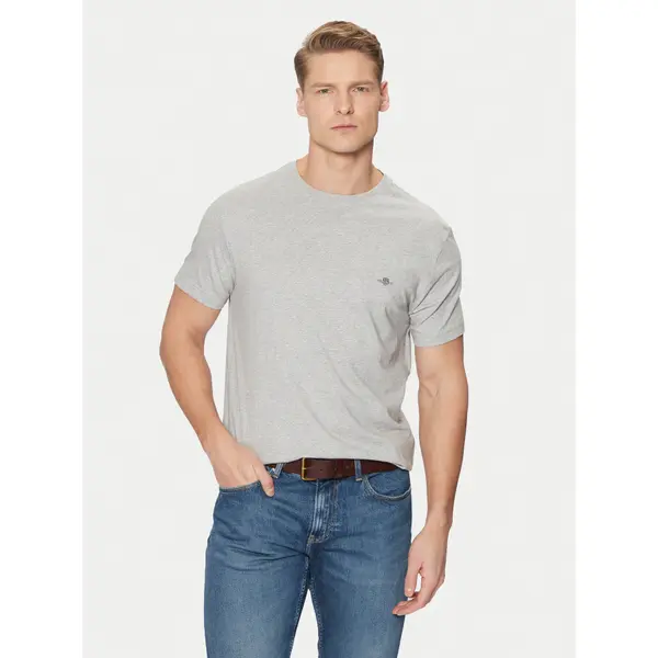 Gant Gant T-shirt Shield 2003185 Siva Slim Fit