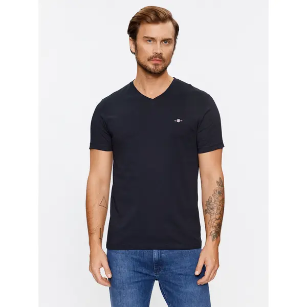 Gant Gant T-shirt Shield 2003186 Crna Slim Fit