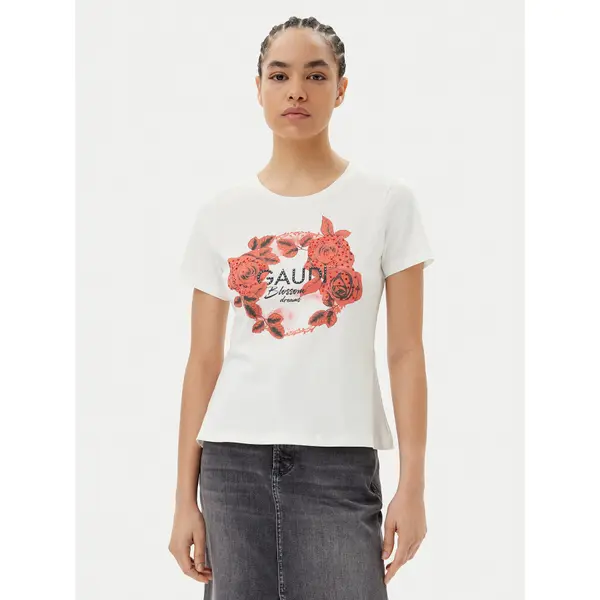 Gaudi Gaudi T-shirt 511FD64014 Écru Regular Fit