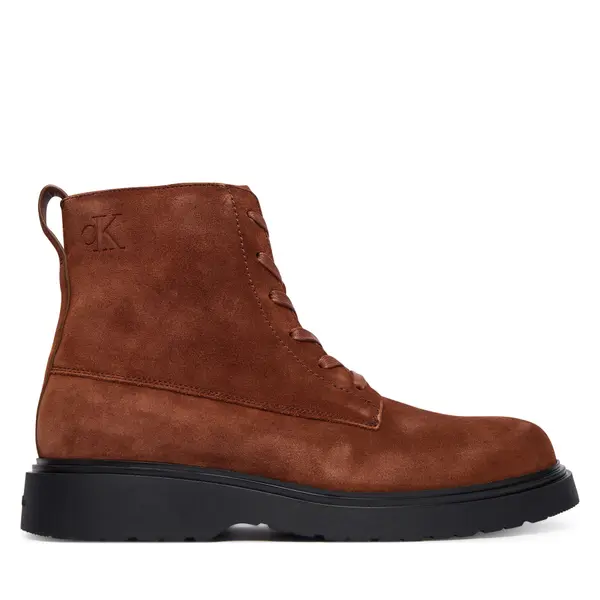 Calvin Klein Gležnjače Calvin Klein Combat Ess Lace Up Zip Boot Su YM0YM01371 Smeđa