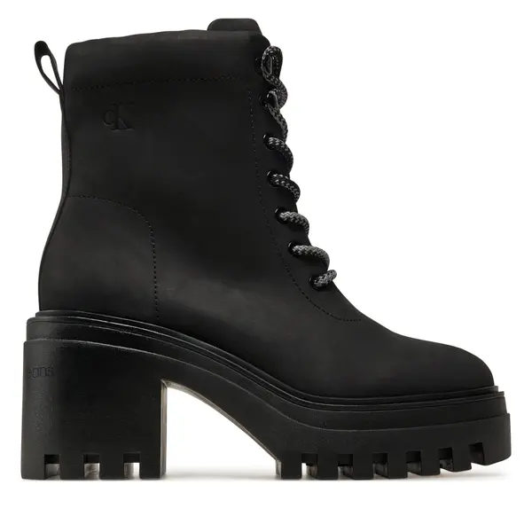 Calvin Klein Jeans Gležnjače Calvin Klein Jeans Chunky Heeled Zip Boot Lth YW0YW01548 Crna