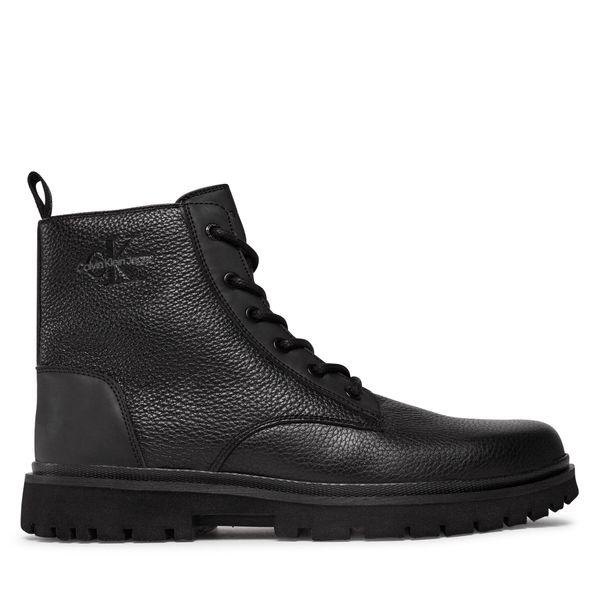 Calvin Klein Jeans Gležnjače Calvin Klein Jeans Eva Mid Laceup Boot Lth YM0YM00751 Triple Black 0GT