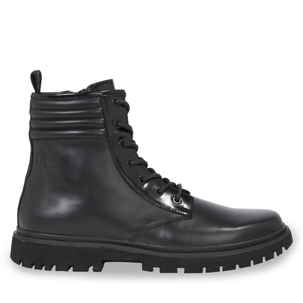 Calvin Klein Jeans Gležnjače Calvin Klein Jeans Eva Mid Laceup Boot Lth YM0YM00837 Triple Black 0GT