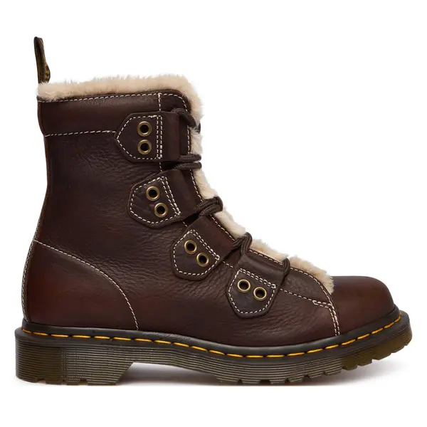 Dr. Martens Gležnjače Dr. Martens 1460 Lace To Toe Fur Lined DM41417200 Smeđa