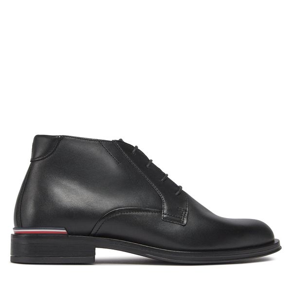 Tommy Hilfiger Gležnjače Tommy Hilfiger Core Rwb Hilfiger Lth L Boot FM0FM04804 Black BDS