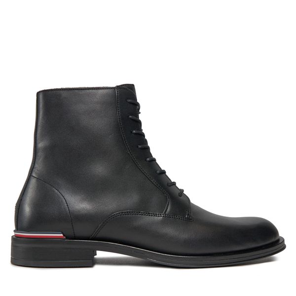 Tommy Hilfiger Gležnjače Tommy Hilfiger Core Rwb Hilfiger Lth Lce Boot FM0FM05030 Black BDS