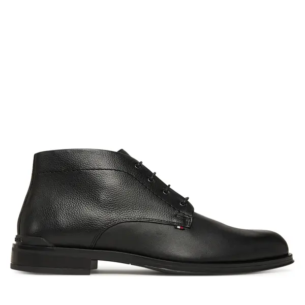 Tommy Hilfiger Gležnjače Tommy Hilfiger Corporate Hilfiger Lth Boot FM0FM05697 Crna