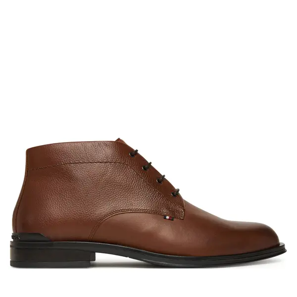 Tommy Hilfiger Gležnjače Tommy Hilfiger Corporate Hilfiger Lth Boot FM0FM05697 Smeđa